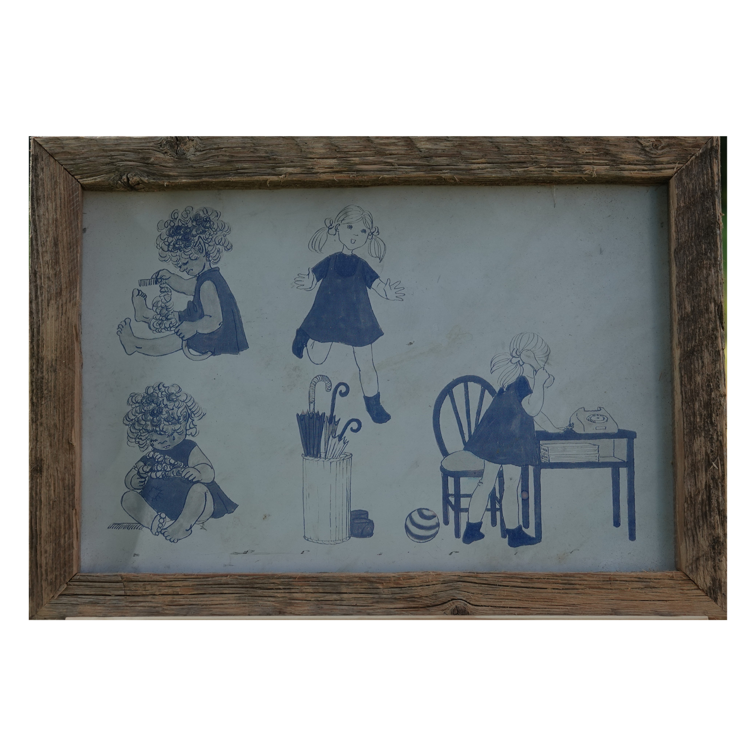 Taulu ladonlauta kehyksillä, tyttö