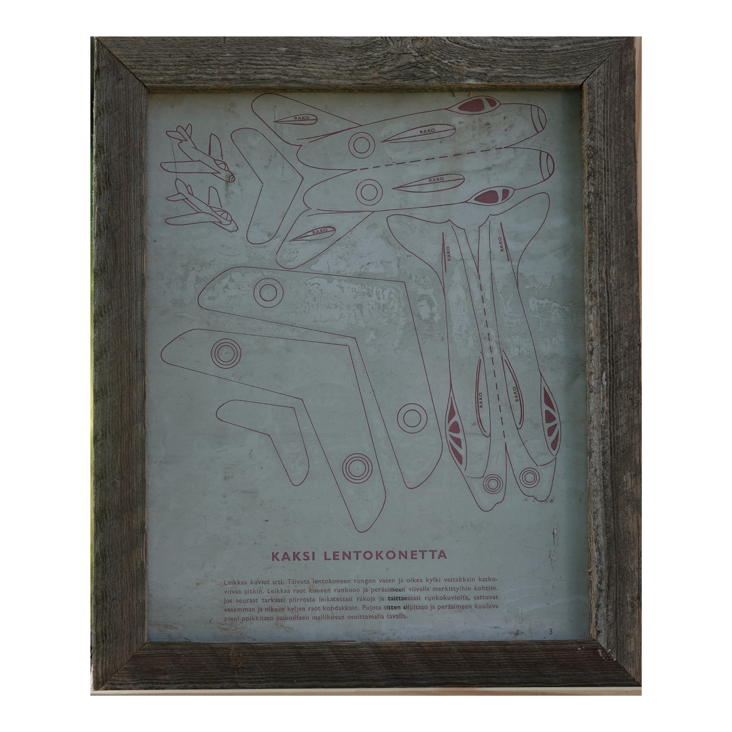 Taulu ladonlauta kehyksillä, kaksi lentokonetta
