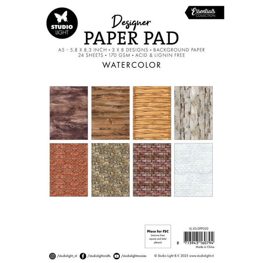 Paperilehtiö 14,8 x 21 cm "puu- ja tiilikuviot 1"