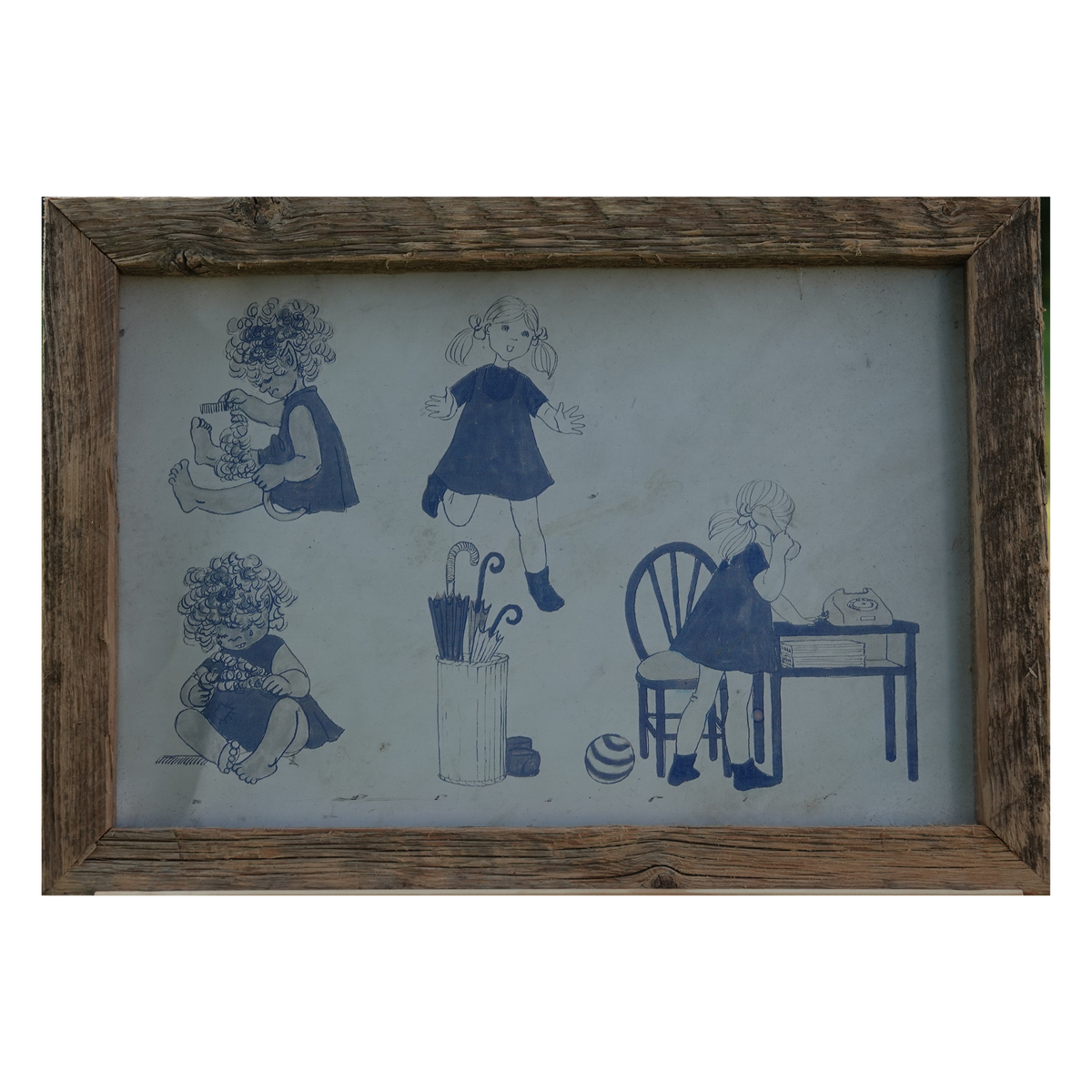 Taulu ladonlauta kehyksillä, tyttö