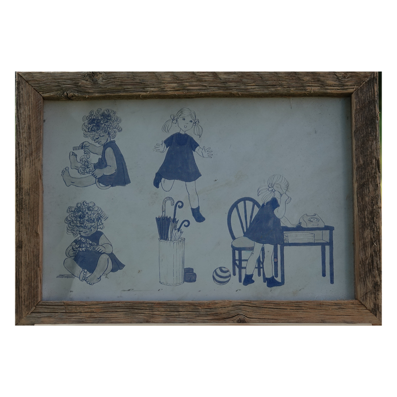 Taulu ladonlauta kehyksillä, tyttö