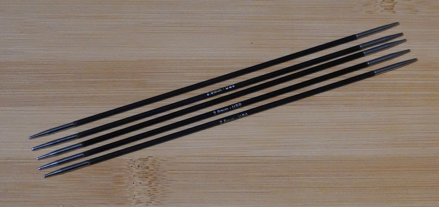 Knitpro Karbonz sukkapuikot 15 cm, eri kokoja