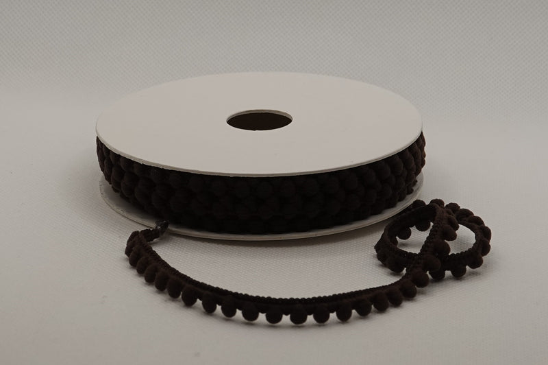 Pompom-nauha 10 mm, ruskea