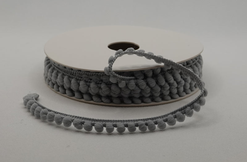 Pompom-nauha 10 mm, harmaa