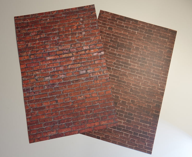 Kaksipuoleinen kuviokartonki tiiliseinä 20 x 30 cm