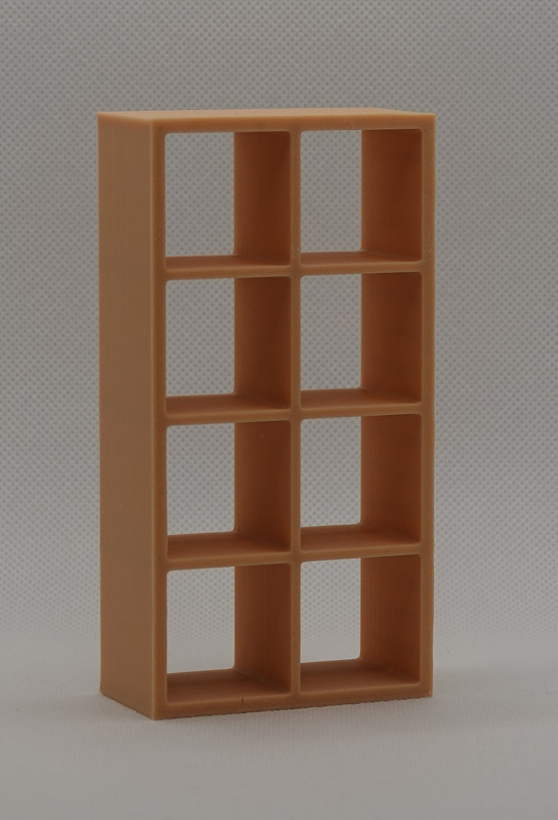 Nukkekodin lokerikkohylly, ruskea