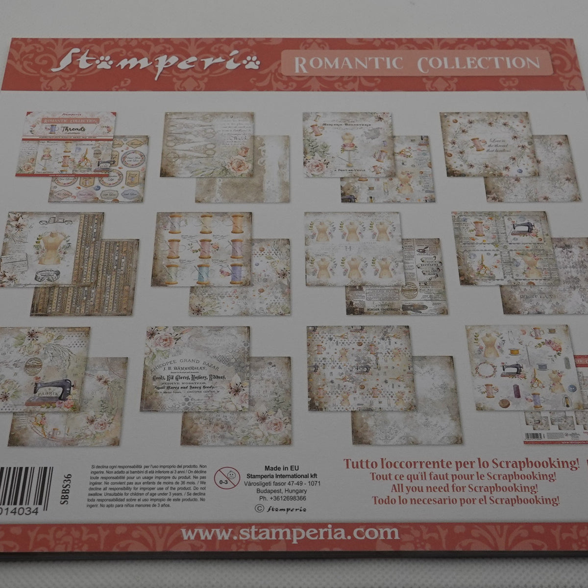 Kartonkilehtiö "Romantic collection"