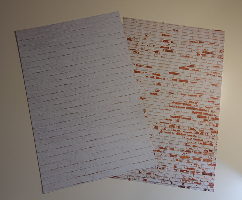 Kaksipuoleinen kuviokartonki tiiliseinä 20 x 30 cm