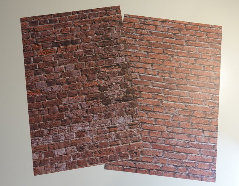 Kaksipuoleinen kuviokartonki tiiliseinä 20 x 30 cm