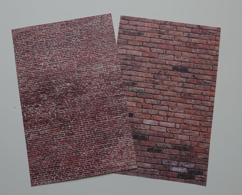 Kaksipuoleinen kuviokartonki tiiliseinä 20 x 30 cm