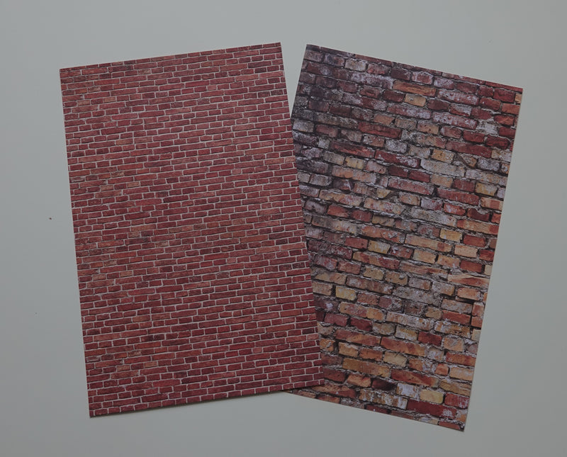 Kaksipuoleinen kuviokartonki tiiliseinä 20 x 30 cm