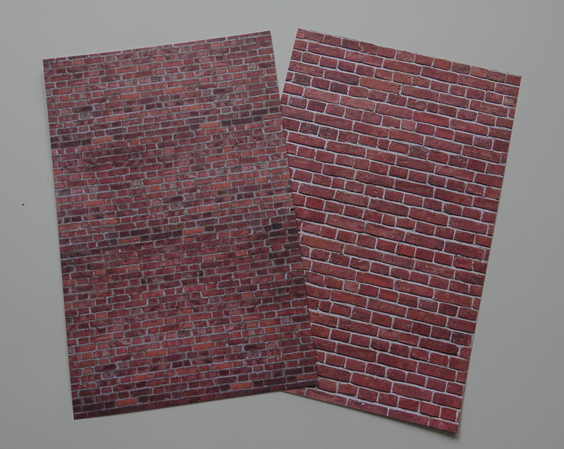 Kaksipuoleinen kuviokartonki tiiliseinä 20 x 30 cm
