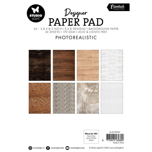 Paperilehtiö 14,8 x 21 cm "puu- ja tiilikuviot 2"