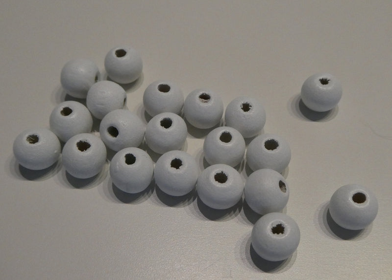 Puupallo valkoinen 8 mm, 20 kpl